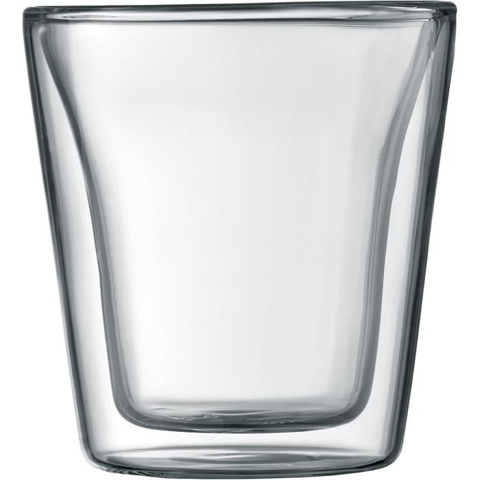 Set 2 verres - BODUM - Canteen - Double paroi - 0.1 l - Transparent