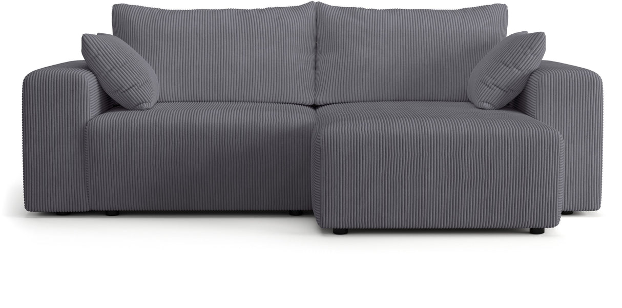 Canapé fixe d'angle réversible - 4 places - BOGOTA - Tissu Gris anthracite - 227 x 138 x 86 cm