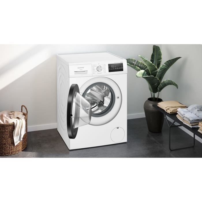 Lave-linge hublot SIEMENS WM14N248FR iQ300 - 8 kg - Induction - L60cm - 1400 trs/min - Classe A - Vapeur- Blanc