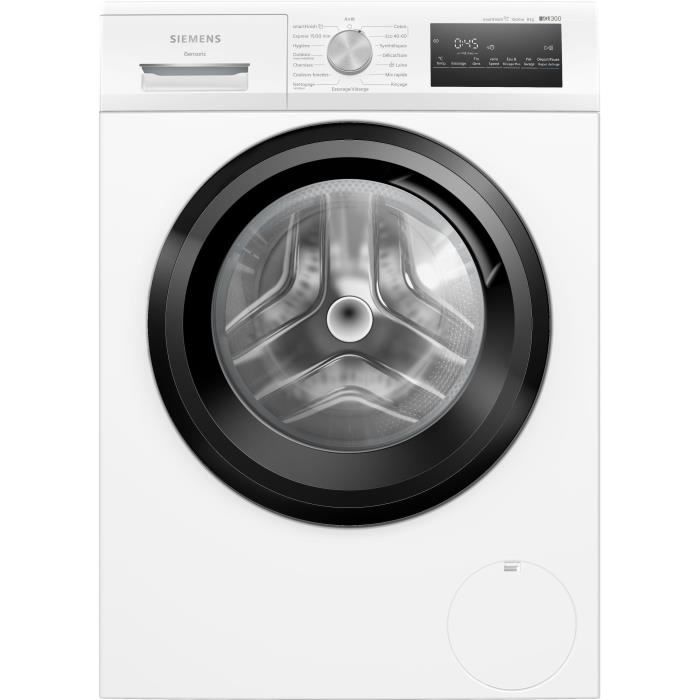 Lave-linge hublot SIEMENS WM14N248FR iQ300 - 8 kg - Induction - L60cm - 1400 trs/min - Classe A - Vapeur- Blanc