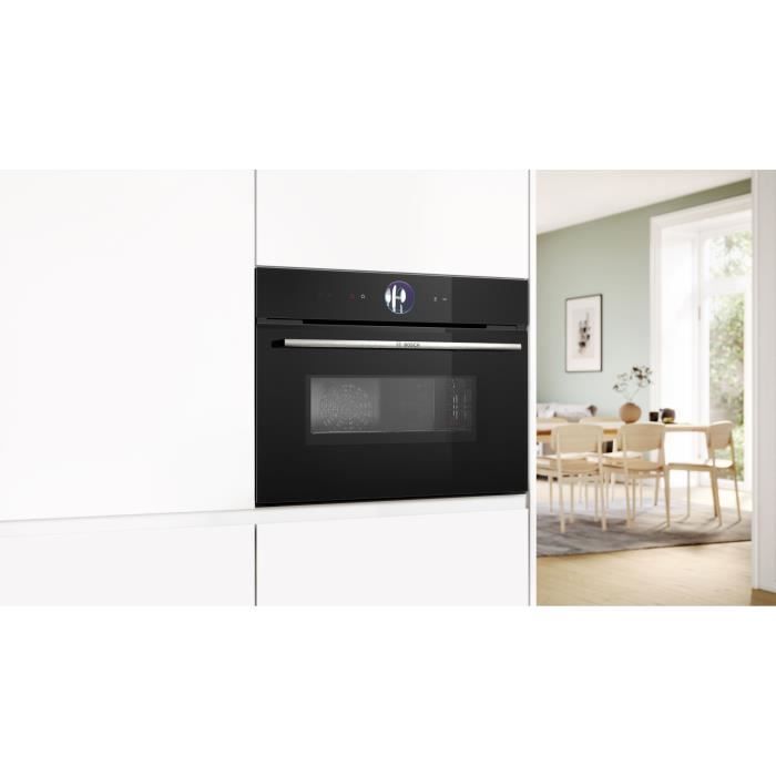 Four combiné micro-ondes encastrable BOSCH SER8 - CMG7761B1 - Noir - 45 L - 20 modes de cuisson
