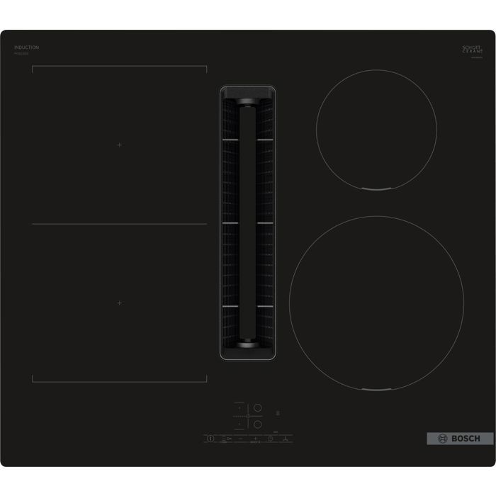 Bosch Table de cuisson aspirante induction 60cm 4 foyers 7400w noir - PVS611B16E