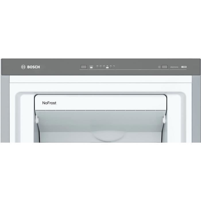 Congélateur armoire - BOSCH SER4 - GSN36VLEP - Classe E - 242 L - 186 x 60 x 65 cm - Inox