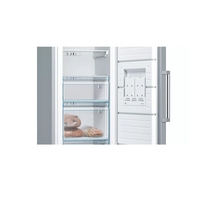 Congélateur armoire - BOSCH SER4 - GSN36VLEP - Classe E - 242 L - 186 x 60 x 65 cm - Inox