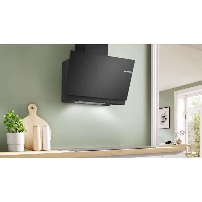 Hotte murale inclinÈe en verre BOSCH SER6 DWK81AN60 Noir - Home Connect