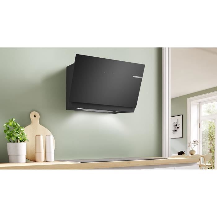 Hotte murale inclinÈe en verre BOSCH SER6 DWK81AN60 Noir - Home Connect