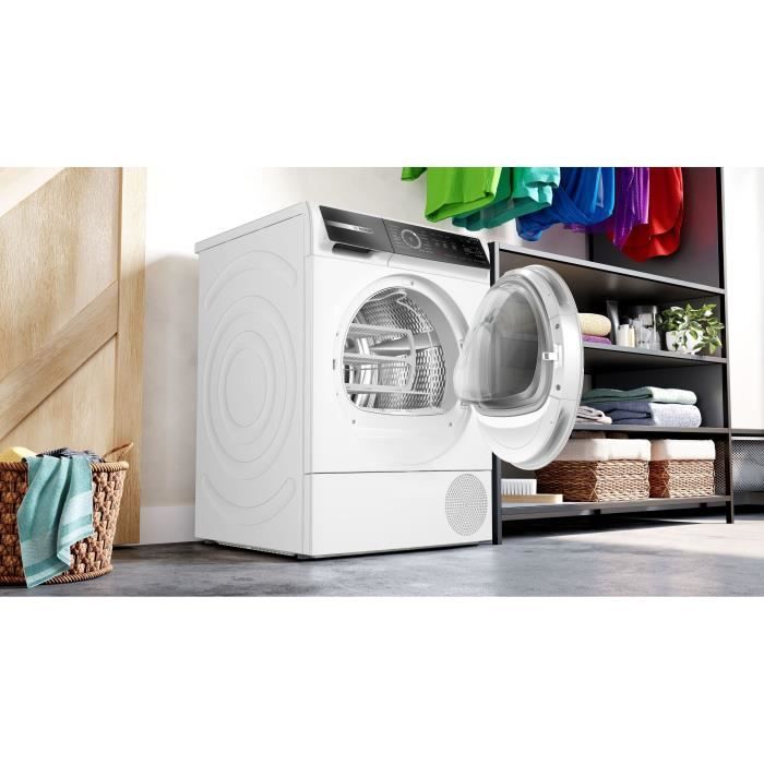 Seche-linge pompe a chaleur BOSCH WQB246C0FR SER8 - 9 kg - Classe A+++ - Vapeur - ConnectÈ - Blanc