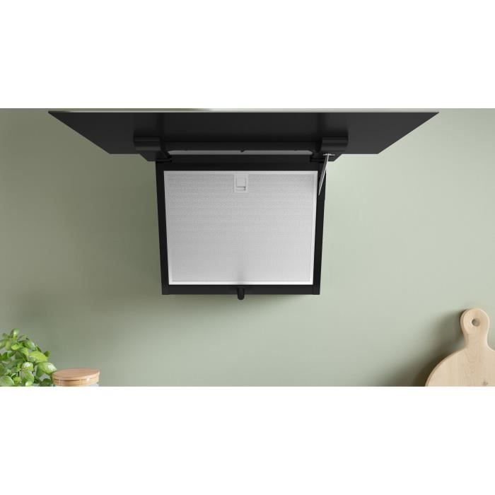 Hotte dÈcor murale - inclinÈe verre - BOSCH SER4 - DWK67FN60 Noir - Home Connect - L: 590 mm x P: 433 mm