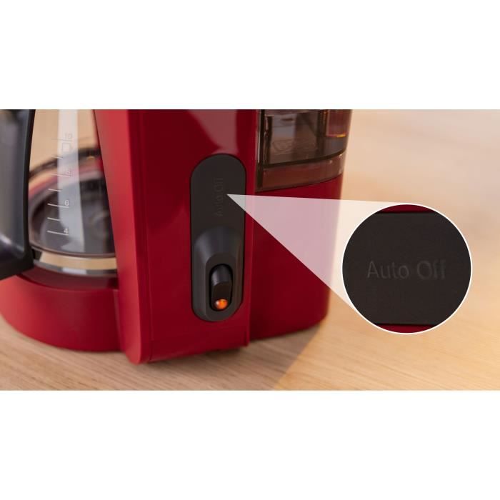 Cafetiere Filtre - BOSCH - TKA2M114 MyMoment - Rouge - CapacitÈ 1,25L - verseuse verre - systeme anti-gouttes