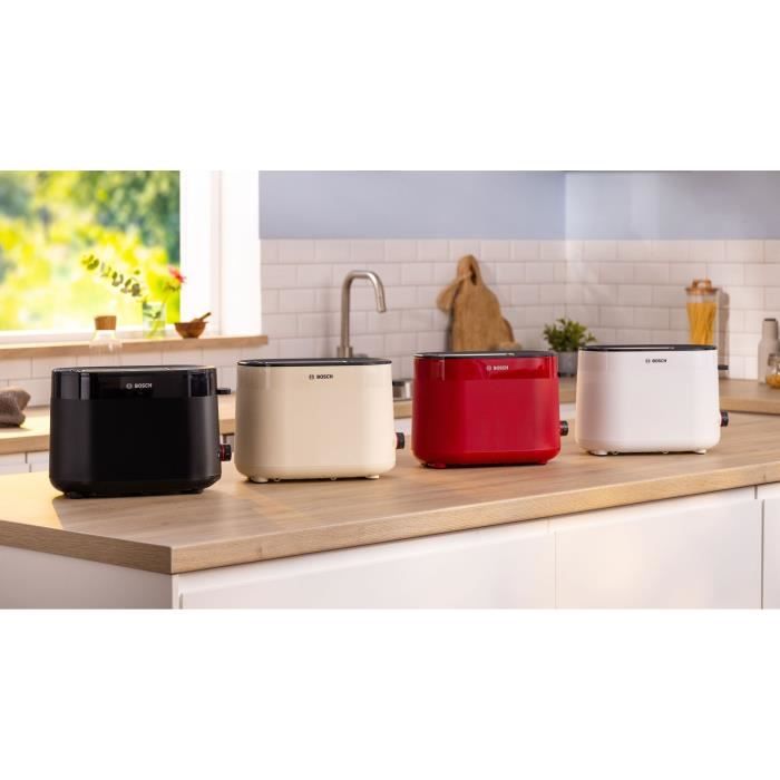 Toaster - BOSCH - TAT2M124 MyMoment - Rouge - 2 tranches - centrage automatique du pain - fonctions décongélation et réchauffage
