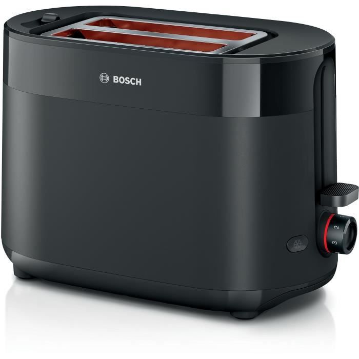 Toaster - BOSCH - TAT2M123 MyMoment - Noir - 2 tranches - centrage automatique du pain - fonctions dÈcongÈlation et rÈchauffage