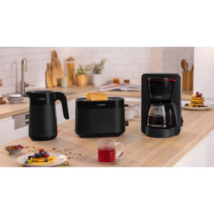 Toaster - BOSCH - TAT2M123 MyMoment - Noir - 2 tranches - centrage automatique du pain - fonctions décongélation et réchauffage