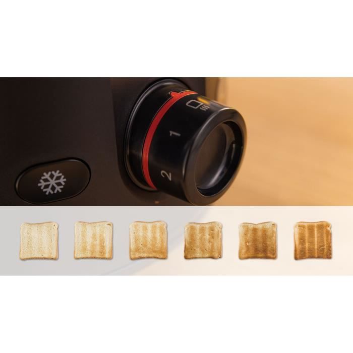 Toaster - BOSCH - TAT2M123 MyMoment - Noir - 2 tranches - centrage automatique du pain - fonctions décongélation et réchauffage