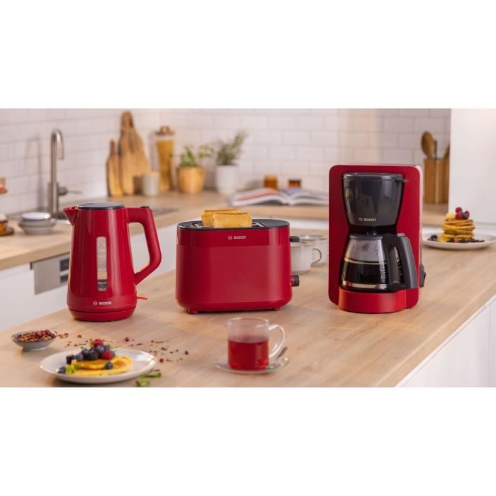 Bouilloire - BOSCH - TWK1M124 MyMoment - Rouge - capacitÈ 1,7L - base 360∞ - filtre anti-calcaire