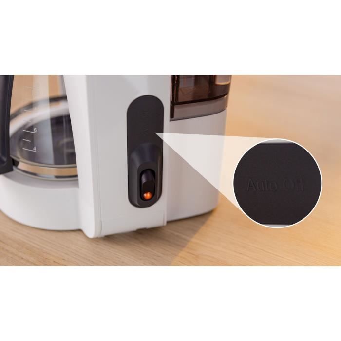 Cafetiere Filtre - BOSCH - TKA2M111 MyMoment - Blanche - Capacité 1,25L - verseuse verre - systeme anti-gouttes