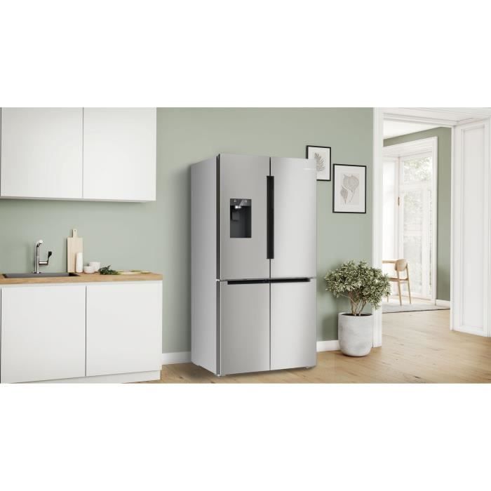 Réfrigérateur combiné - BOSCH SER6 - KFD96APEA - Multi-portes - Classe E - 375 L - 183 x 90,5 x 73,1 cm - Acier brossé