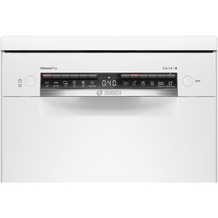 Lave-vaisselle pose libre BOSCH SPS4EMW24E SER4 - 10 couverts - Induction - L45cm - 44 dB - Classe C - Blanc