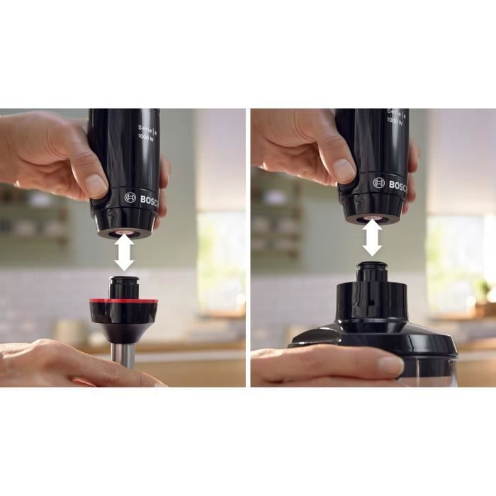 Mixeur plongeant - BOSCH - MSM4B621 - 1000 W - 4 lames aiguiseés - Bol mélangeur - Mini hachoir - Fouet - Engrenage céramique