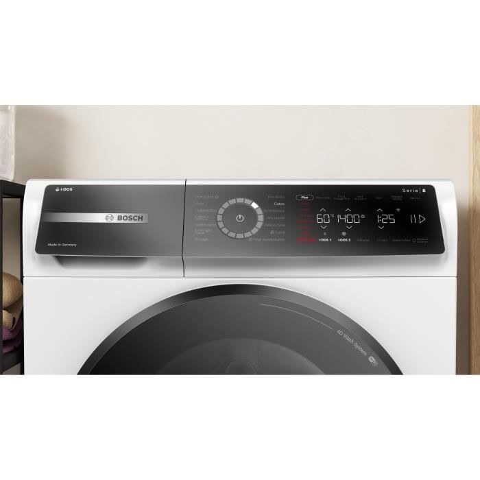 Lave-linge hublot BOSCH WGB244A2FR SER8 - 9 kg - i-DOS - Induction - L60cm - 1400 trs/min - Classe A-50% - Blanc