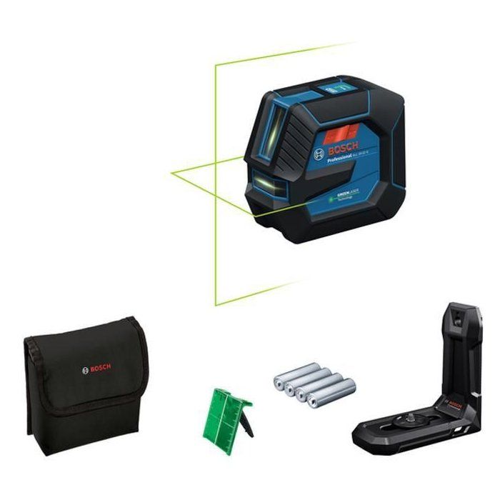 Laser lignes - BOSCH PROFESSIONAL - GLL 20-22 G - Laser vert - Alimentation Dual Power - Précision ± 0,3 mm/m