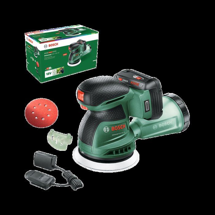 Ponceuse excentrique sans fil BOSCH - UniversalOrbit 18V 20 - 18V - 125mm - 1 batterie 2,0 Ah + chargeur