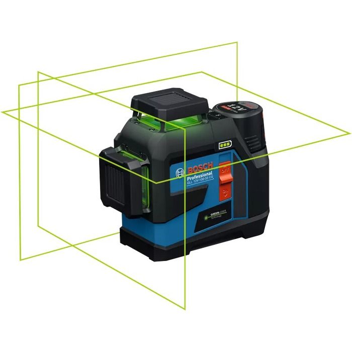 Laser - BOSCH PROFESSIONAL - GLL 12V-100-33 CG - 3 lignes laser vertes - Portée 100 m - Précision 0,3 mm