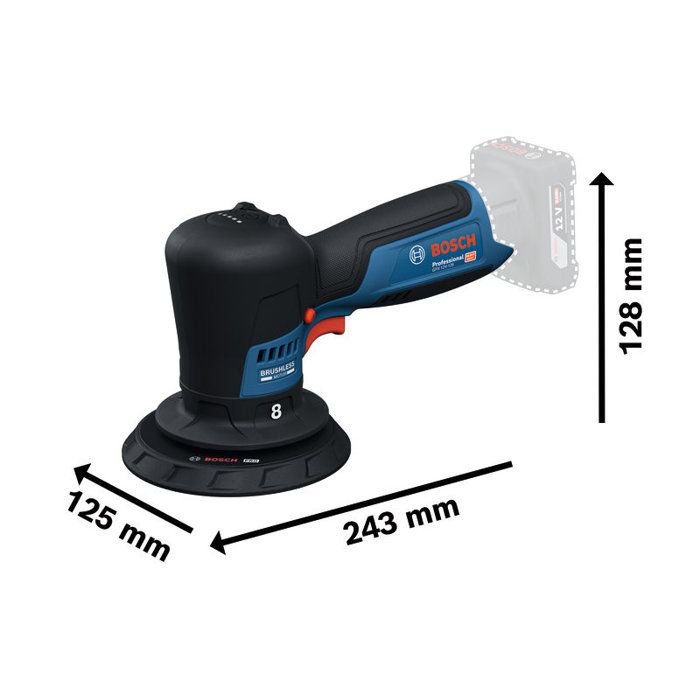 Polisseuse excentrique BOSCH PROFESSIONAL - GPX 12V-125 - 12V -Sans batterie ni chargeur - Avec plateau + tampon a polir 125mm