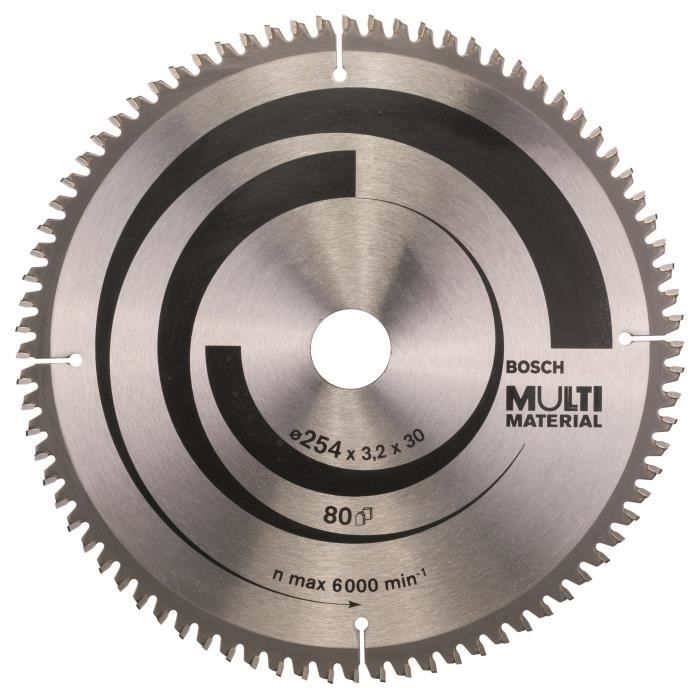 Lame de scie circulaire BOSCH 254 x 30 x 3,2 mm (80 dents) - Multimatériaux