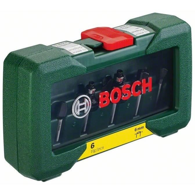 Coffret de 6 fraises au carbure BOSCH - queue de 6mm - pour rainurer et profiler