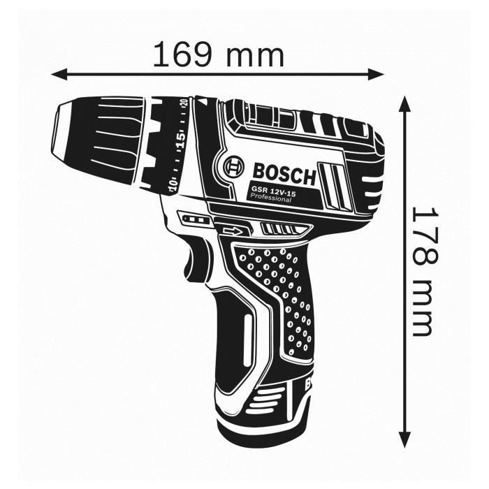 Perceuse-visseuse Bosch Professional GSR 12V-15 sans batterie - 0601868101