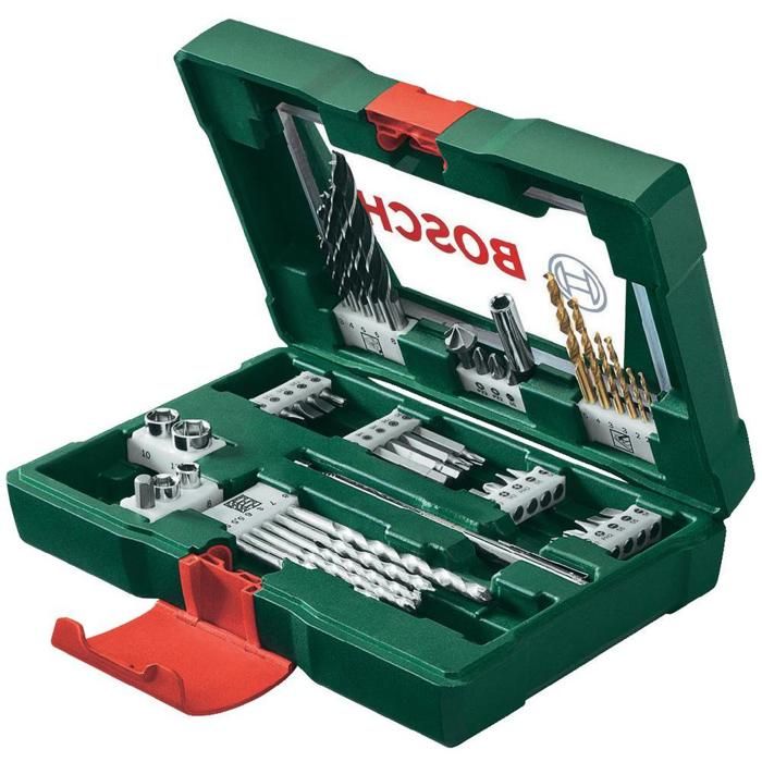 Coffret V-Line 48 pieces de forets et d'embouts TiN avec tige magnétique - BOSCH