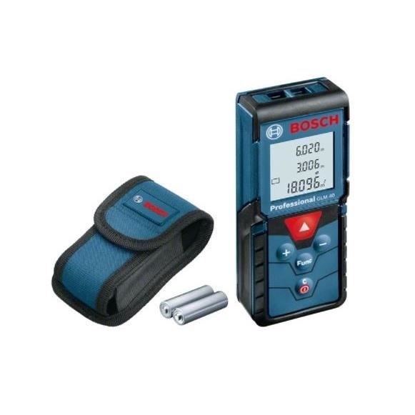 TÈlÈmetre laser Bosch Professional GLM 40 (laser rouge, portÈe: 0,15 ñ 40,00 m 2 piles 1,5 V LR03 (AAA), housse) - 0601072902
