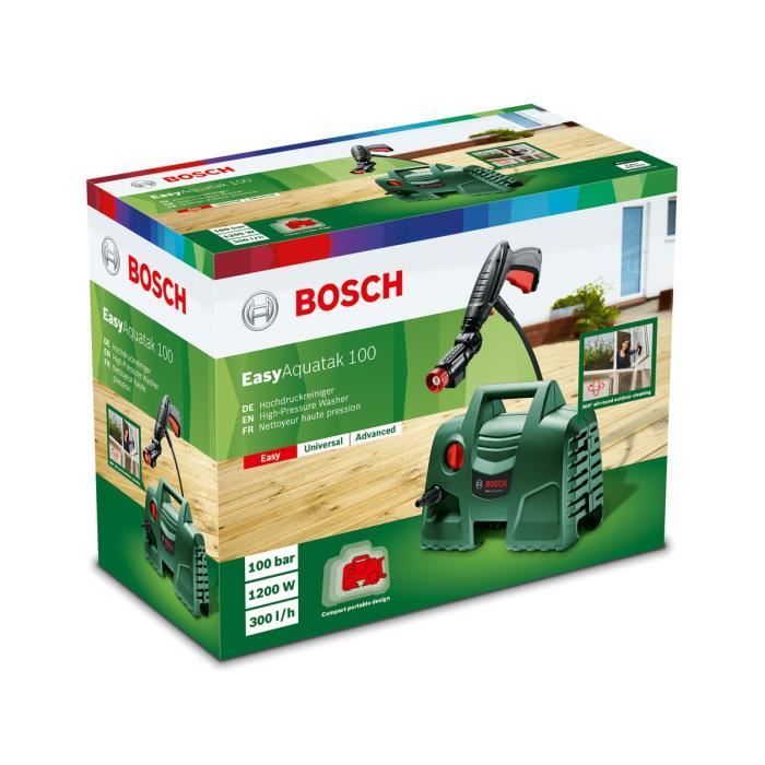 Nettoyeur haute pression Bosch - EasyAquatak 100 (1200 W, 100 bar, débit max 300 L/h)