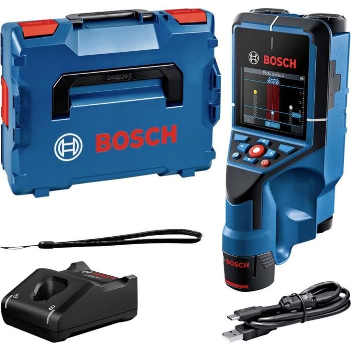 Détecteur mural Bosch Professional D-Tect 200 C avec 1 batterie 12V 2,0Ah, chargeur, câble USB-C, dragonne, en L-Boxx - 0601081601