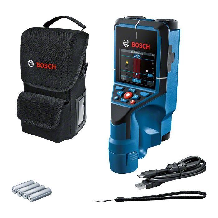 Détecteur mural Bosch Professional D-Tect 200 C avec 1 batterie 12V 2,0Ah, chargeur, câble USB-C, dragonne, en L-Boxx - 0601081601