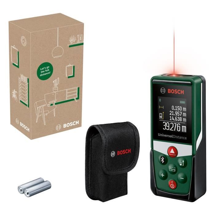 TÈlÈmetre laser UniversalDistance 40 C Bosch (mesure prÈcise de distances jusqu'a 40 m, connectivitÈ Bluetooth, fonctions de