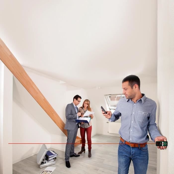 Bosch Télémetre laser AdvancedDistance 50C (mesure précise de la distance jusqu'a 50 metres, connectivité Bluetooth)