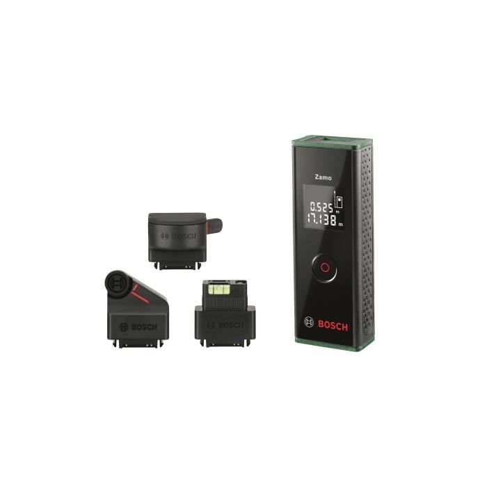 Bosch Télémetre Zamo avec 3 adaptateurs (distance de mesure jusqu'a 25m)
