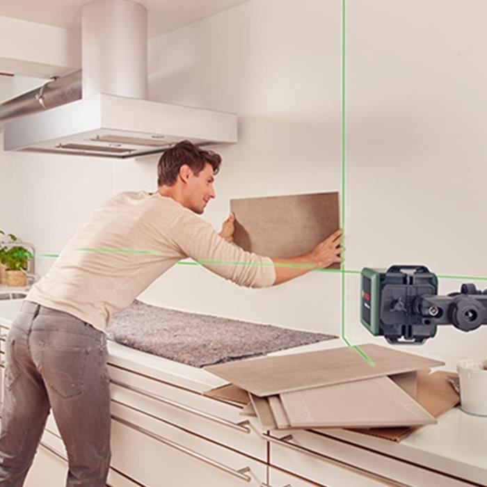 Laser ligne en croix Bosch - Quigo + (Portée 7 m, livré avec piles, trépied 1,1m et coffret)