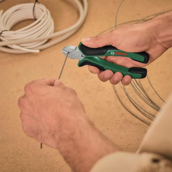Bosch - Set de 4 pinces (coupante diagonale précise et durable, universelle, a bec long et multiprises)