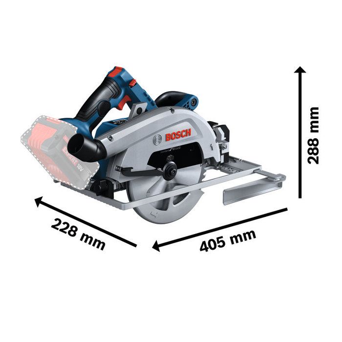 Scie circulaire sans fil BOSCH PROFESSIONAL - GKS 18V-68 G - 18V - 190mm - Coffret + Butée parallele + lame + calage