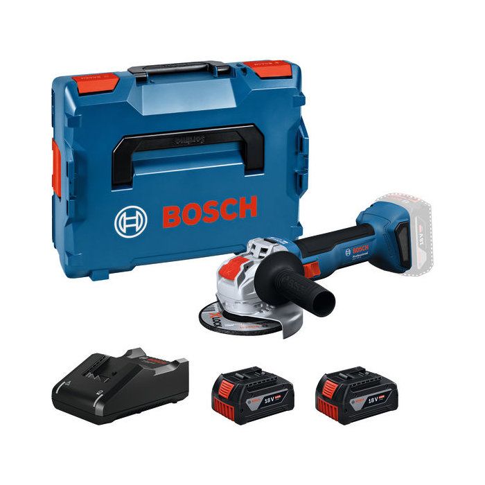 Meuleuse angulaire sans fil BOSCH PROFESSIONAL - GWX 18V-8 - 18V - 125mm - Avec 2 batteries GBA 4,0Ah + GAL 1840 L X-LOCK
