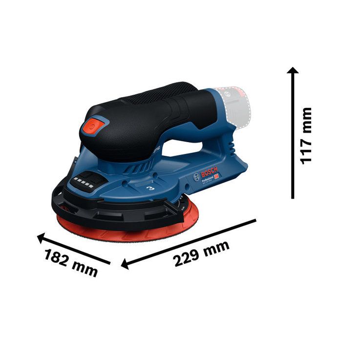 Ponceuse excentrique sans fil BOSCH PROFESSIONAL - GEX 12V-150-3 - 12V - 150 mm - Feuille abrasive G120 + bague + sac +plateau