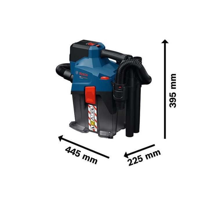 Aspirateur sans fil BOSCH PROFESSIONAL - GAS18V-6LS - 18 V - 4,5L - 3000 cm˛ - 36 l/s - Avec accessoires