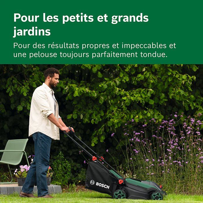 Tondeuse électrique sans fil + 2 batteries 4Ah + chargeur - Bosch - ROTAK18V2-38 - 06008B9M00 - 18V - 38cm de coupe