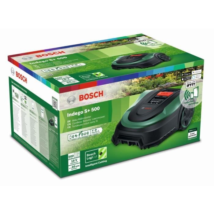Tondeuse robot BOSCH - Indego S+ 500 - Tondeuse Robot - Sur batterie - Éjection Mulching