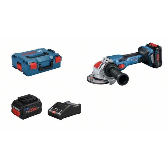 Meuleuse angulaire Bosch Professional GWX 18V-15 C + 2 batteries ProCORE 5,5Ah + chargeur GAL 1880 CV+ L-Boxx - 06019H6402