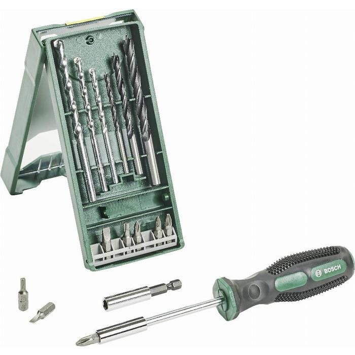 Jeu de 14 embouts et forets + tournevis porte-embout Mini X-Line BOSCH - 2607017654