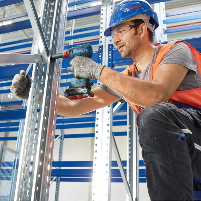 Kit 2 outils Bosch Professional Visseuse a chocs/boulonneuse GDX 18V-200 + Perceuse a percussion GSB 18V-55 + L-CASE - 06019J2208