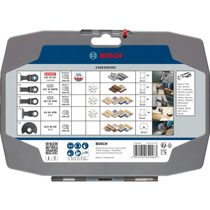Coffret de lames Cutting BOSCH PROFESSIONAL - 5 pcs - Lames oscillantes pour outils multifonctions